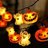 KATELUO Decorazioni di Halloween Luci, 3m 20 LED Zucca Hhalloween Luminosa, Halloweens Luci Stringa con Zucca e Fantasma, Decorazioni Halloweens per Feste, Giardini, Balconi, Terrazze，C