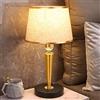 Mengjay Camera da Letto Decorazione Luce Lampade da Scrivania Oro Lampada da Comodino di Lusso,Paralume in Tessuto,E27 Lampada da Tavolo,per camera da letto Soggiorno
