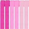 Qikaara 6 rotoli di carta crespa, rosa (3 stili), 4,5 cm x 25 m, decorazioni per matrimoni, feste