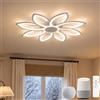 LASANYA Plafoniera LED Soffitto Fiore Smart, 80 cm, 98 W-BIANCO | Plafoniera Fiore con Dimmer Continuo, Telecomando, App, Alexa e Google Home, CRI 90+