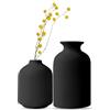 SLAKOZYT Set di 3 piccoli vasi decorativi in ceramica, per erba della pampa e fiori secchi (2 nero)