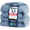 CozyLux Piumino Letto Singolo 135x200 cm Grigio blu per 4 Stagioni | Piumone Letto in Microfibra 300 g/m², Oeko-Tex 100, Trapunta Invernale con quattro occhielli, Lavabile in Lavatrice