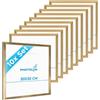 PHOTOLINI Cornici 30x30 cm oro legno MDF, set di 10 cornici per poster, plexiglass infrangibile, da parete, accessori extra inclusi - per foto, immagini e poster