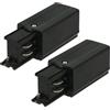 A2ZWORLD 2 Kit Connettore Alimentazione Lato Destro + Terminale Chiusura, Colore Nero, Per Sistema Binario Trifase