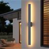 Klighten 30W Applique da Parete Esterno 3 Colori Regolabile, Antracite | 3000K/4000K/6000K Lampada da Esterno, IP65 Impermeabile, Lampada da Parete Esterni per Cortili Giardini Balconi, 100CM