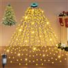 JTSIOV Luci Albero di Natale 400 LED, Natalizia Esterna 2m x 16 fili con Ghirlanda Luminosa Circolare, 8 Modalità Memoria, Luci Natale Impermeabili per Alberi di Natale 150-240cm, Interno ed Esterno