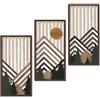 Putuo Decor Set di 3 quadri da parete astratti in nero e oro, decorazione da parete moderna, per soggiorno, camera da letto, corridoio, ufficio, arte di linea, paesaggio