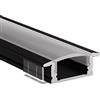 Alumino® - Profilo LED in alluminio, 150 cm, colore nero + copertura semitrasparente per strisce LED da 1,5 m, profilo in alluminio