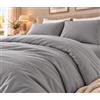Tata Home Set Copripiumino Matrimoniale in 100% Cotone Sacco Piumone 250x200 cm e Federe 52x82 cm Set Copripiumino Certificato Oeko-Tex Colore Grigio
