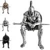 Generico Figurina da scaffale raffigurante un guerriero dell'antica Grecia,elmo (#A) | Statuetta 3D di guerriero corazzato seduto per libreria;scultura fantasy medievale/gotica;complemento d'arredo casa e ufficio