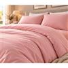 Tata Home Set Copripiumino Singolo in Cotone Sacco Piumone 155x200 cm e Federa 52x82 Set Copripiumino Certificato Oeko-Tex Colore Rosa
