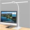 EppieBasic Lampada da Scrivania LED Doppia Testa con Base per Ufficio | Lampada da tavolo regolabile con luce dimmerabile, protezione occhi per monitor PC, illuminazione per studio e casa Bianco