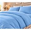 Tata Home Set Copripiumino Singolo in 100% Cotone Sacco Piumone 155x200 cm e Federe 52x82 cm Set Copripiumino Certificato Oeko-Tex Colore Azzurro