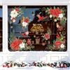 Joeyan 9 Fogli Vetrofanie Natale Riutilizzabili,Casa Decorazioni Invernali | Cardinale con Fiori di Poinsettia Rossi Adesivi per Finestre Removibili,Stickers Doppia Faccia Addobbi per Caff,Festa,Negozio