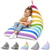 BOYIFEIJIE Pouf per bambini, per riporre peluche, senza imbottitura, grande contenitore per peluche, coperte e vestiti, morbido pouf per la casa