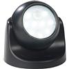 Luminea Outdoor Security Lighting - lampadine a batteria: Wireless Faretto LED, nero, 360° ruotabile, Sensore crepuscolare e di movimento (sensore di movimento wireless, LED alimentato a batteria)