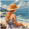 cukol cukol Kit Punto Croce da Ricamare Prestampato Completo, 11CT 46x46 cm | Quadro Bellezza Spiaggia, Schemi Facili Principianti, Set Ricamo ha Aspetto Raffinato per Decorazioni Parete, Hobby Creativi