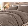 Tata Home Set Copripiumino Singolo in 100% Cotone Sacco Piumone 155x200 cm e Federa 52x82 cm Set Copripiumino Certificato Oeko-Tex Colore Tortora