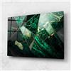 ARTHUB® Quadro in vetro 80x120 cm, 4mm temperato | Quadri moderni in vetro per soggiorno e camera da letto, decorazione da parete, arredamento d'interni, Astratti, Green Marble