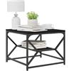 vidaXL Tavolino da Salotto Rovere Nero 51 x 50 x 40 cm | Finitura in rovere nero elegante, perfetta per un'atmosfera moderna, Ottimo per servire caffè nel tuo soggiorno,