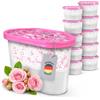 Bestlivings Deumidificatore granulato con profumo di rose, set da 10 | Umidificatore senza corrente, ogni scatola fino a 20 m³, riduce l'umidità per un clima più piacevole