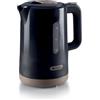 Ariete 2846 Bollitore Breakfast, 2200W, Capacità 1,7 L, Base Cordless 360°, Spegnimento automatico, Coperchio di sicurezza, Livello acqua visibile, Finitura lucida e opaca, Dark Grey