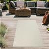 Teppich-Traum Tappeto per esterni rotondo piccolo balcone patio giardino d'inverno resistente alle intemperie motivo a linee di iuta in forma circolare crema, 80 x 250 cm
