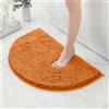 Reyox Tappetino Bagno Semicerchio in Ciniglia, Tappeto Assorbente Antiscivolo per Bagno Ingresso Cucina arancione 40x60cm