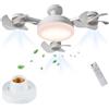 QUUGAR 2026 Nuovi Ventilatore da Soffitto con Luce e Telecomando | E27 - Lampada da ventilatore a LED, dimmerabile, silenziosa, 3 velocità, per camera da letto, soggiorno e cucina
