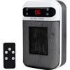 SGZIOO Mini termoventilatore presa con telecomando, 500 W, riscaldamento a risparmio energetico, prese termoventilatore con timer 12 ore, protezione da surriscaldamento, prese per bagno, camera da