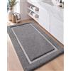 COLOR&GEOMETRY Tappeto Bagno Antiscivolo 60 x 110 cm,Grigio | Assorbente Tappeti in Microfibra Soffice,Fondo Antiscivolo,Morbido,Lavabile in Lavatrice,Tappetino Bagno per Doccia e Vasca