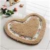 SNOBUOWIN Tappeto da bagno a forma di cuore con rosa floreale, tappeto decorativo, morbido, antiscivolo, per casa, cucina, soggiorno, WC (oro)