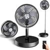 Marchpower Ventilatore a Piantana Silenzioso con Telecomando, Ventilatore da Tavolo Portatile Pieghevole Regolabile Timer con 4 Velocità dell'aria e Modalità Brezza Naturale per Interni Esterni