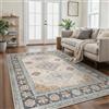 GENIMO Tappeto Persiano Vintage Classico Crema Retrò 160 x 230 cm | Antiscivolo e Lavabile in Lavatrice, Pelo Corto Morbido per Soggiorno, Camera da letto, Cucina, Ingresso e Ufficio