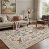 BEIMO Tappeto Cameretta 160x230 cm Animali Giungla Zebra Giraffa | Tappeto cameretta con animali della giungla e fiori su fondo crema, pelo corto, antiscivolo, lavabile, ideale bambini.