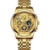 JewelryWe Orologio al quarzo da uomo,Orologio alla moda al lavoro con calendario e puntatore luminoso in acciaio inox