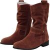 HOOUDO Stivali Donna, Stivali Texani Donna Cowboy Western Scarpe da Punta Camperos Etnici Stivaletti Equitazione Invernali