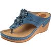 Cocila Infradito Donna Eleganti Ciabatte Zeppa Casa Mare Piscina Sandali Da Estate Nuovo Modello Decorazione Floreale Semplice Suola Spessa Comode Scarpe Spiaggia Versatili Casuali Antiscivolo