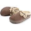 JOMIX Ciabatte Donna Invernali con Zeppa 4,5 cm e Soletta Estraibile | Pantofoel con pelo caldo Sabot pelliccia sintetica soffice, plantari rimovibili, per casa e fuori