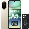 XIAOMI Redmi A5 Smartphone, 6.88 Display 120Hz, 3GB + 64GB, Fotocamera AI 32MP, Batteria 5200 mAh, Sensore Impronte Laterale (Oro)