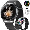 LIGE Smartwatch Donna, Display AMOLED 1,32'', 9mm Ultra Sottile con Chiamate, Fitness Watch con Frequenza Cardiaca & Sonno, 120+ Modalità Sport, Salute Femminile, per iOS/Android, Nero