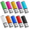 TEWENE Chiavetta USB 2 GB Confezione da 10 Chiavetta USB 2.0 Metallo | Tappo trasparente di protezione, Plug & Play, (10 colori, 2 GB), compatibile con PC/TV/Auto/Stampante