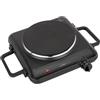 Clatronic EKP 3582 - Piastra di cottura per campeggio, cucina o ufficio, diametro circa 180 mm, con termostato regolabile e spia di controllo, vernice resistente al calore, 1500 W, nero