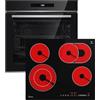 KKT KOLBE Set forno e piano cottura senza cornice SET8019CH59RL, 60 cm nero | Pulizia pirolitica, 4 zone, Doppia zona, Zona ovale, Funzione pizza, Grill, Aria calda, Guide telescopiche
