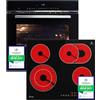 KKT KOLBE Set forno e piano cottura senza cornice SET8017CH59RL, 60 cm nero | Pulizia catalitica, 4 zone, Doppia zona, Zona ovale, Funzione pizza, Grill, Aria calda, Timer automatico