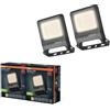 OSRAM Proiettore LED ENDURA FLOOD PC 30W 3000K Grigio | ENDURA® Flood Warm White PCR, Stand Luminaire and Ceiling Floodlight, Grigio scuro, dia, 30000 h, confezione da 2