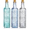 Noamus Set di 3 vasi classici con tappo in sughero, bottiglie di vetro colorate colorate decorative da giardino, grandi bottiglie di vino per centrotavola o alberi