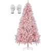 SALCAR Albero di Natale Artificiale Rosa 180cm, Abete di Natale con Guanti e Supporto in Metallo, 735 Punte per Rami, Montaggio Rapido, Ignifugo