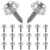 JUMPLAWN 24 Pezzi Bottoni Automatici Marini per Barca in Acciaio Inox, | Kit Hardware a Scatto, Finitura Argento Liscia, per Teli e Tendalini, Uso su Coperta e Manutenzione