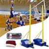 Generic Set di pali da pallavolo con supporto regolabile con rete e ruote | Rete da pallavolo regolabile resistente per divertimento interno ed esterno, perfetta per riunioni di familiari e amici